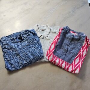 Womens J.Crew Tunic Top Lot of 3 Long Sleeve Button Down Casual
